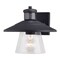 Vaxcel Westport Steel LED Black Motion Sensor Dusk to Dawn Outdoor Wall Light Coastal Clear Glass T0753 - alternate 9